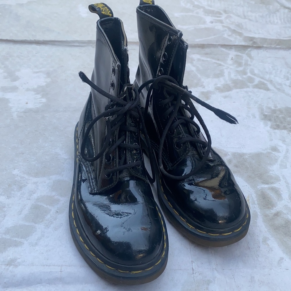 Doc Martens 1460 Boots Womens Size 8 Shoes Black Eye 8 Patent Leather C… - Picture 2 of 8